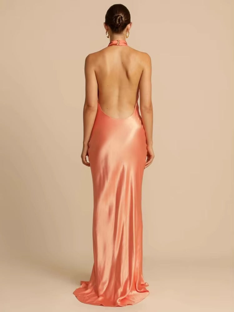 Summer Satin Midi Slip Dress – Effortlessly Elegant Evening Look