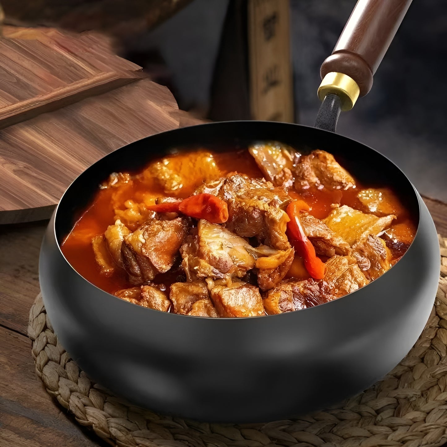 Premium Handmade Forged Non-Stick Pan – Stir Fry & Stew Essential