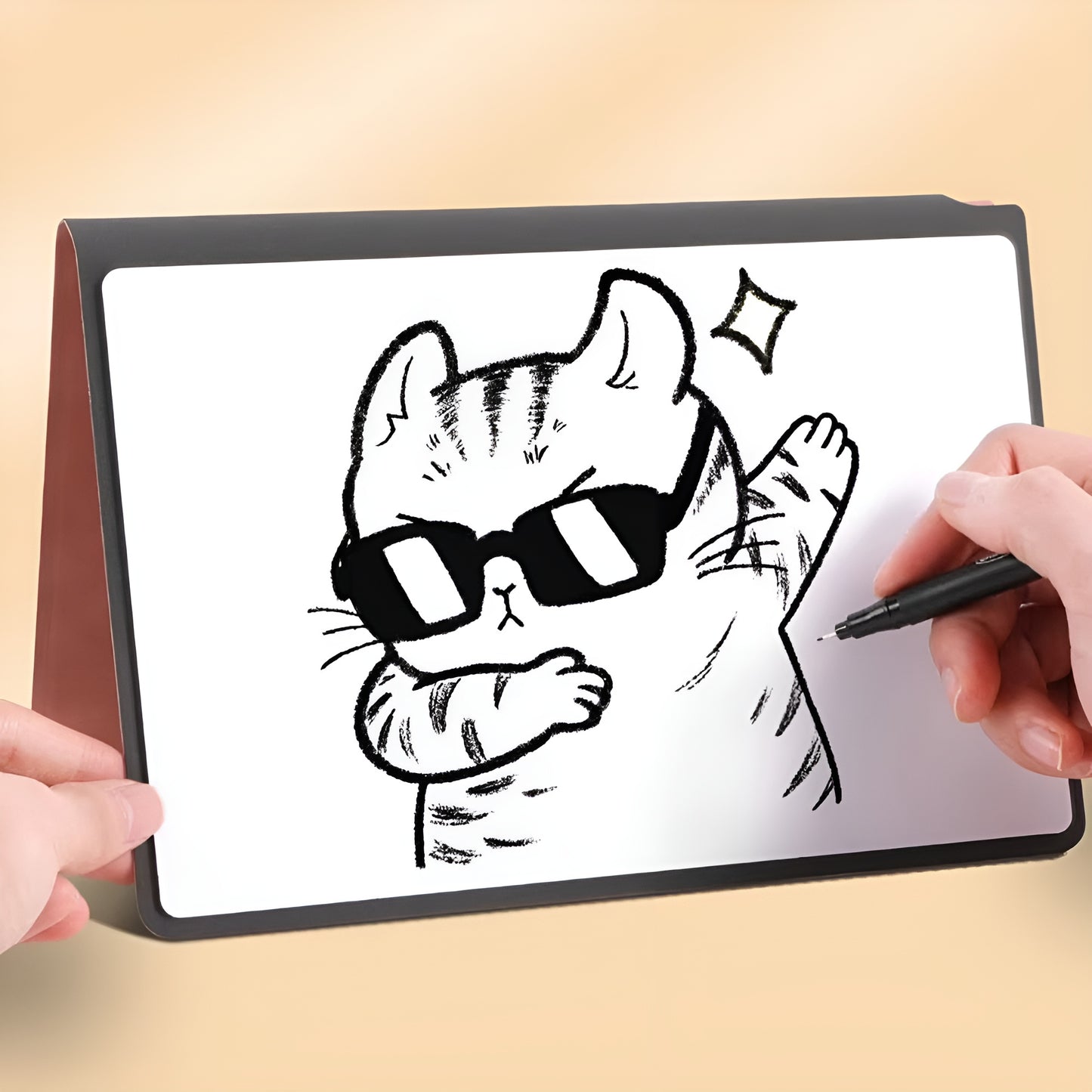 Reusable A5 Whiteboard Notebook – Premium Leather Cover with Erasable Pages & Marker