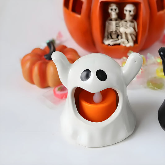 🕯️ 2025 Halloween Ghost LED Flameless Candle Decoration