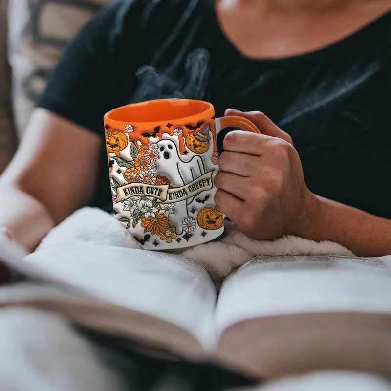 🎃 3D Halloween Ceramic Mug – Pumpkin, Ghost & Skull Designs