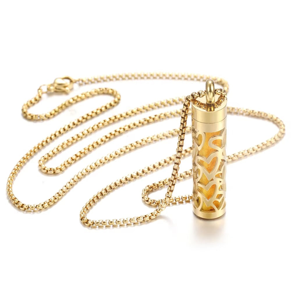Leshera™ Golden Long Strip Aromatherapy Necklace