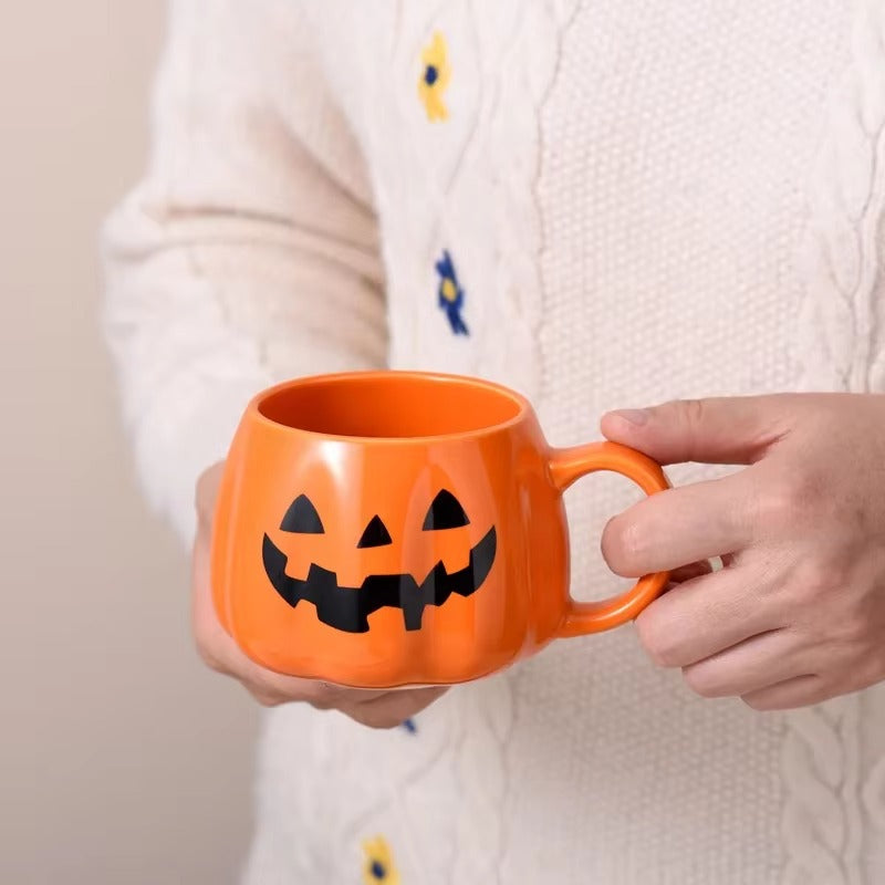 🎃 400ml Halloween Pumpkin Ceramic Mug – Cute & Festive