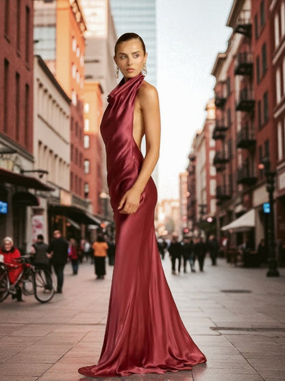 Summer Satin Midi Slip Dress – Effortlessly Elegant Evening Look