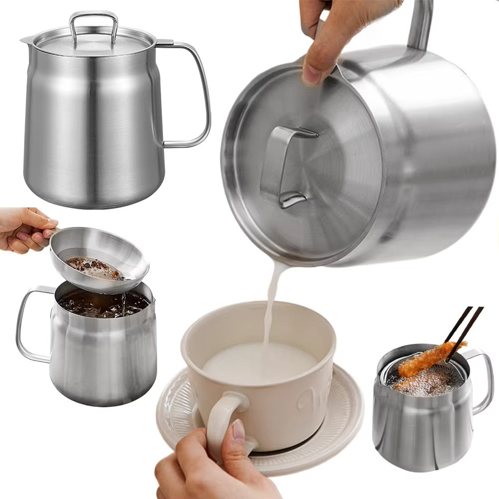 1.5/2L Stainless Steel Oil Filter Fryer – Multi-Functional & Leak-Proof