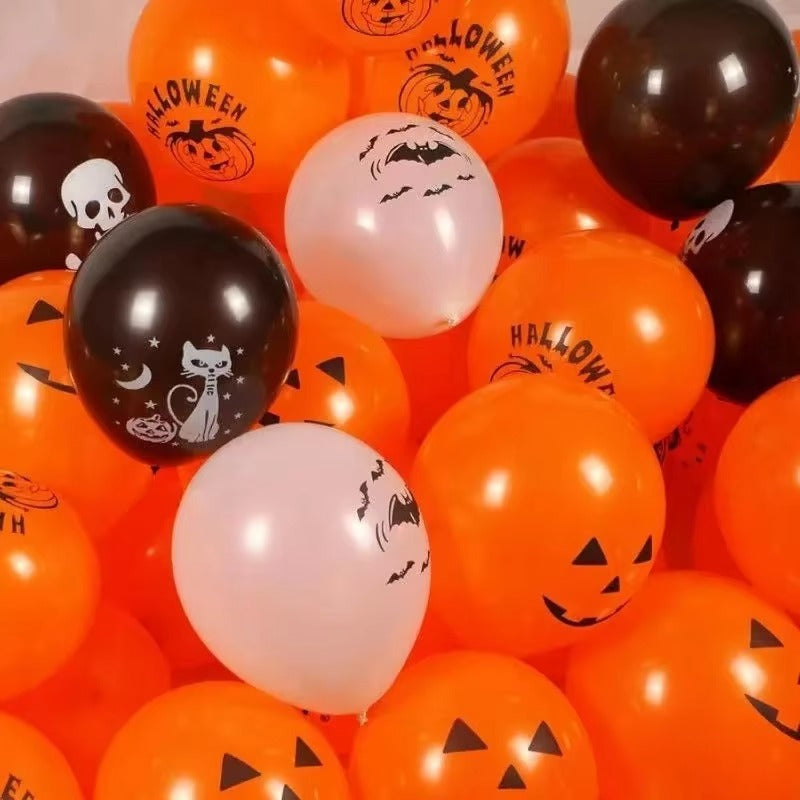 🎃 Halloween Latex Balloon Set – Ghosts, Pumpkins, Bats & More!