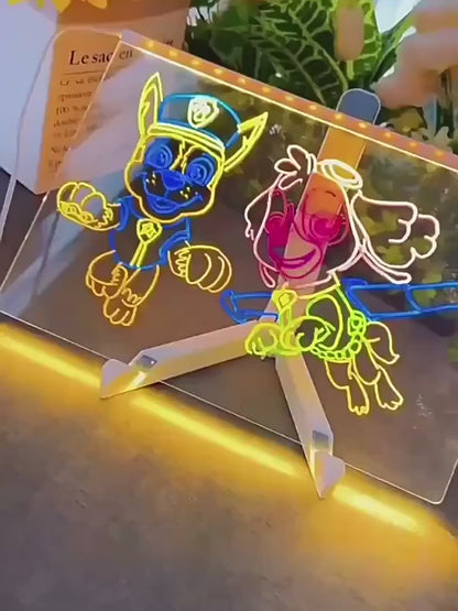🖍️ Light-Up Acrylic Message Board – Glowing DIY Drawing & Writing Pad for Kids & Gifts