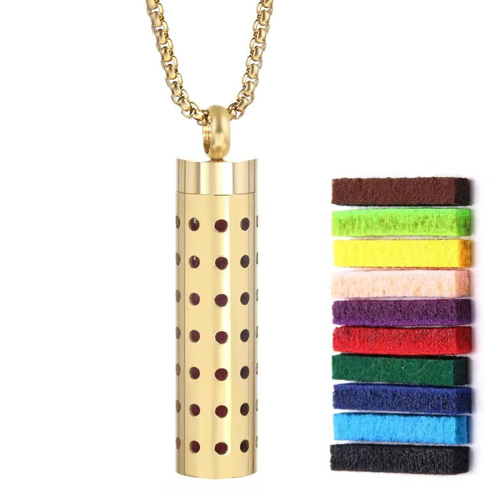 Leshera™ Golden Long Strip Aromatherapy Necklace