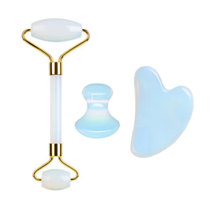 Leshera™ Opalite Jade Roller & Gua Sha Crystal Facial Set