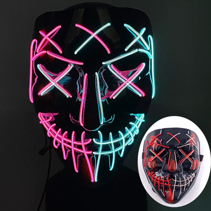 Wireless LED Purge Mask – Light-Up Halloween Cosplay Mask for Party & Festival