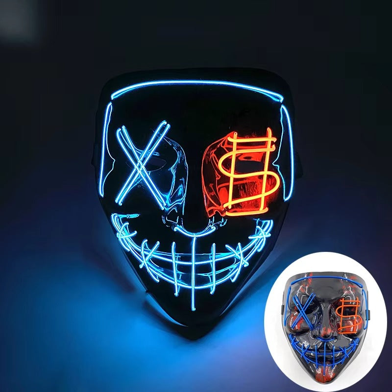 Wireless LED Purge Mask – Light-Up Halloween Cosplay Mask for Party & Festival