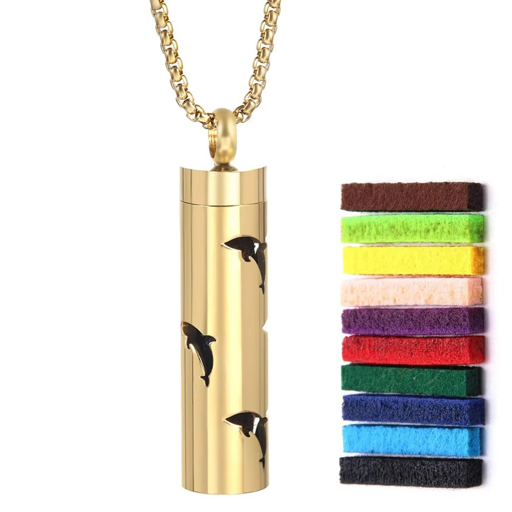 Leshera™ Golden Long Strip Aromatherapy Necklace