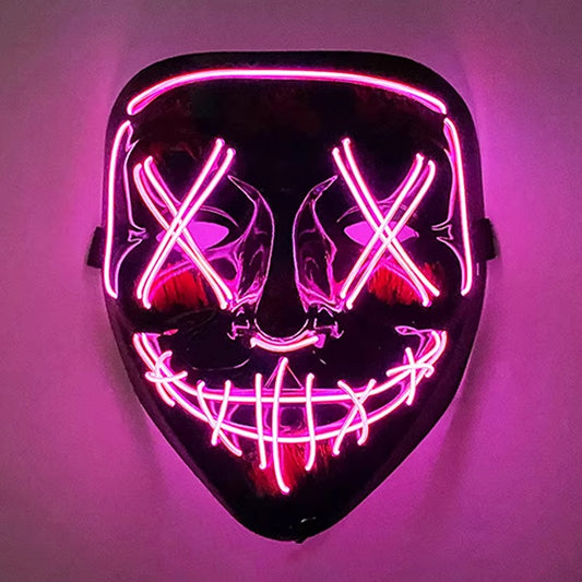 Wireless LED Purge Mask – Light-Up Halloween Cosplay Mask for Party & Festival