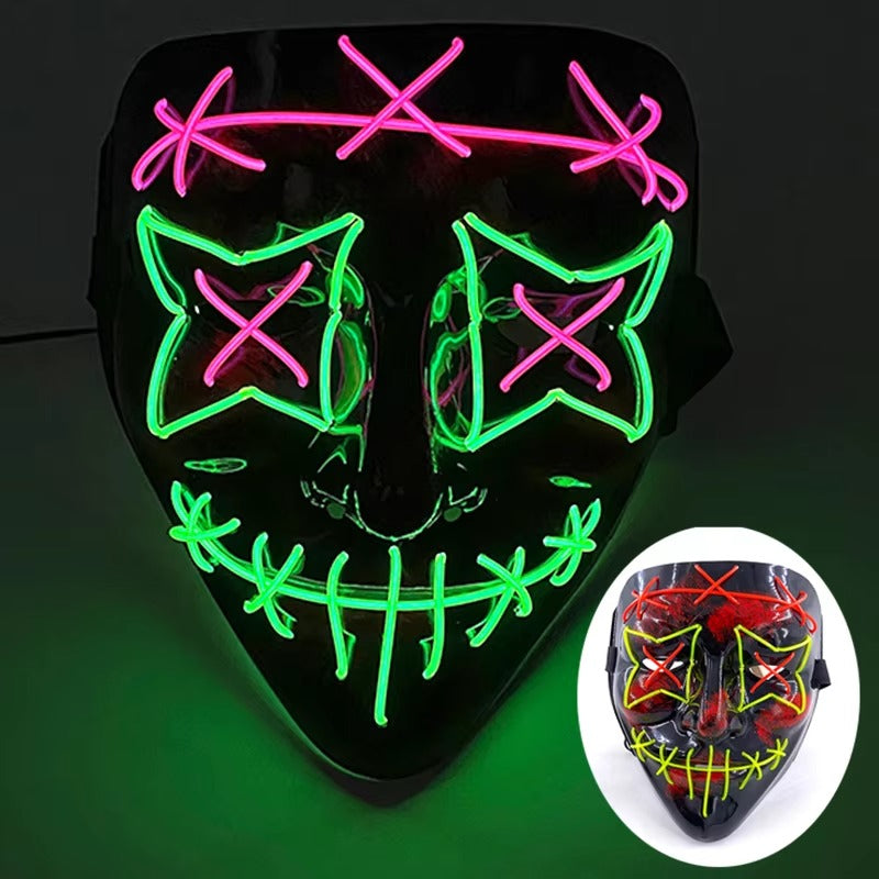 Wireless LED Purge Mask – Light-Up Halloween Cosplay Mask for Party & Festival