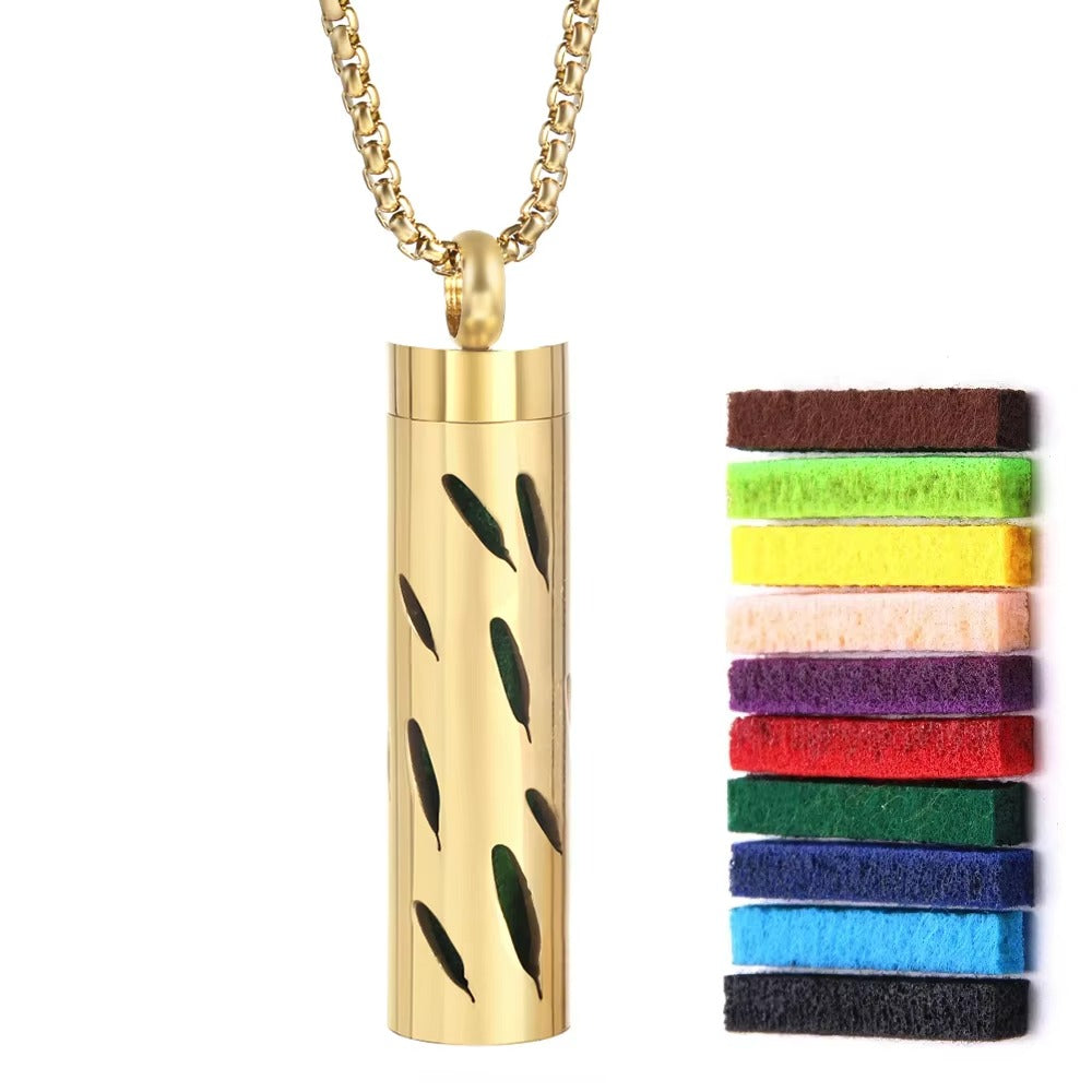 Leshera™ Golden Long Strip Aromatherapy Necklace