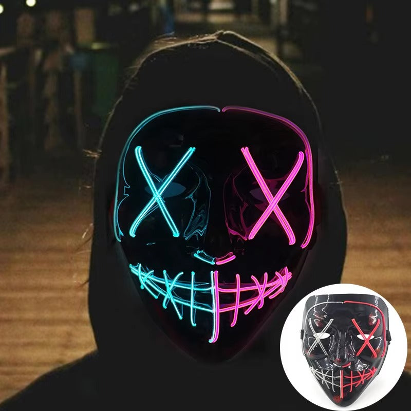 Wireless LED Purge Mask – Light-Up Halloween Cosplay Mask for Party & Festival