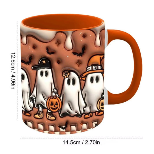 🎃 3D Halloween Ceramic Mug – Pumpkin, Ghost & Skull Designs