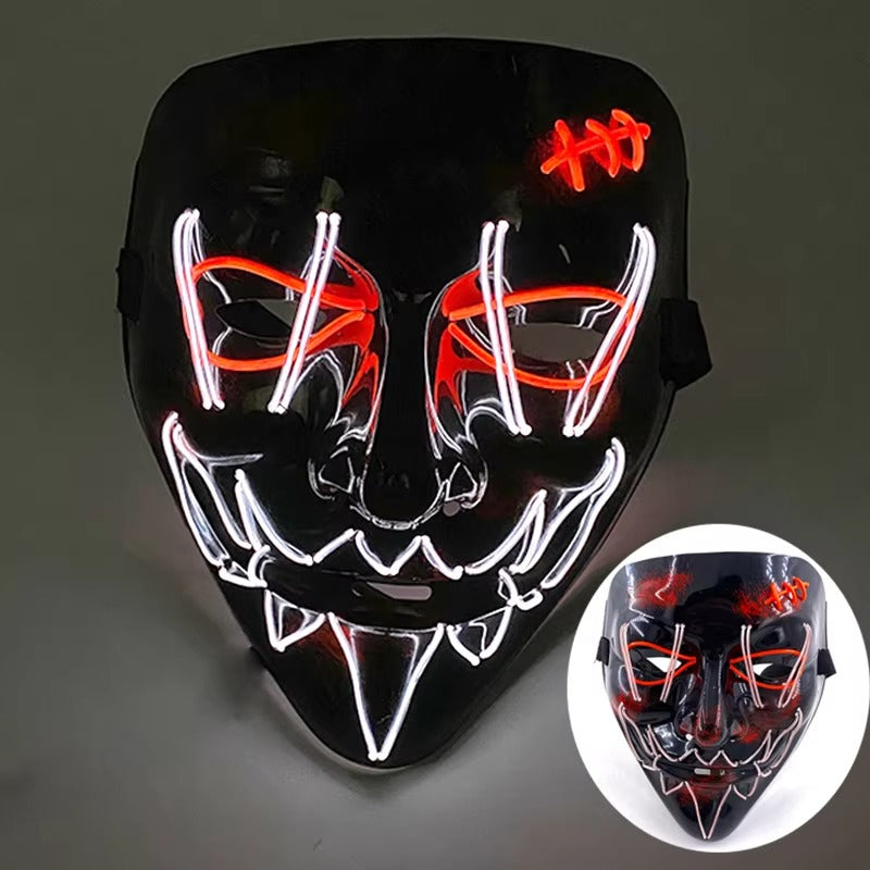 Wireless LED Purge Mask – Light-Up Halloween Cosplay Mask for Party & Festival
