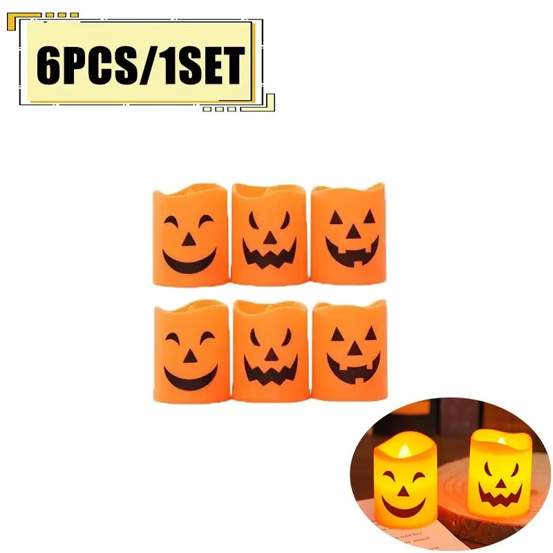 LED Halloween Candle Lights – Spooky Pumpkin, Skull, Ghost Decor