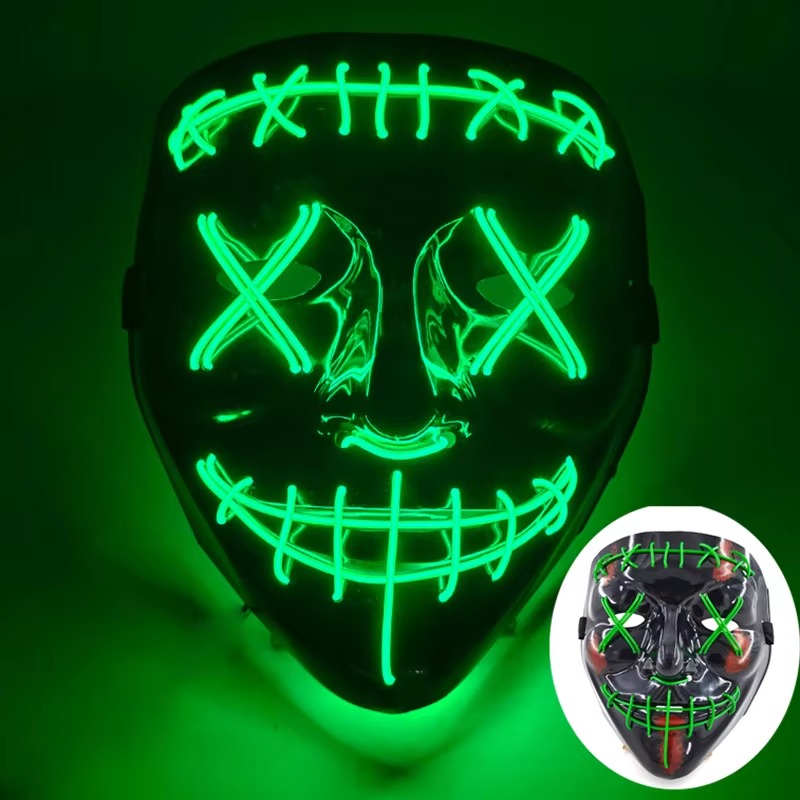 Wireless LED Purge Mask – Light-Up Halloween Cosplay Mask for Party & Festival