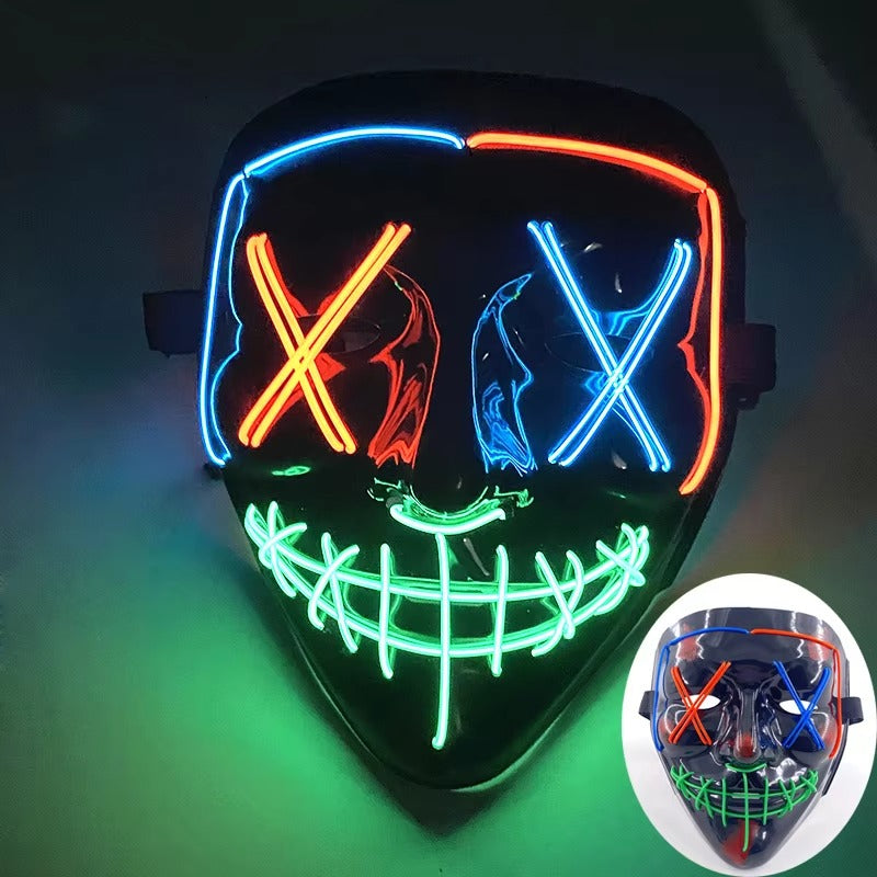 Wireless LED Purge Mask – Light-Up Halloween Cosplay Mask for Party & Festival