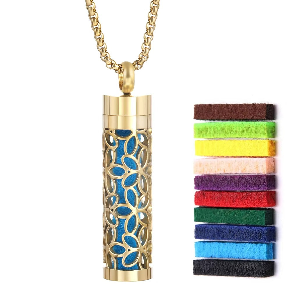 Leshera™ Golden Long Strip Aromatherapy Necklace
