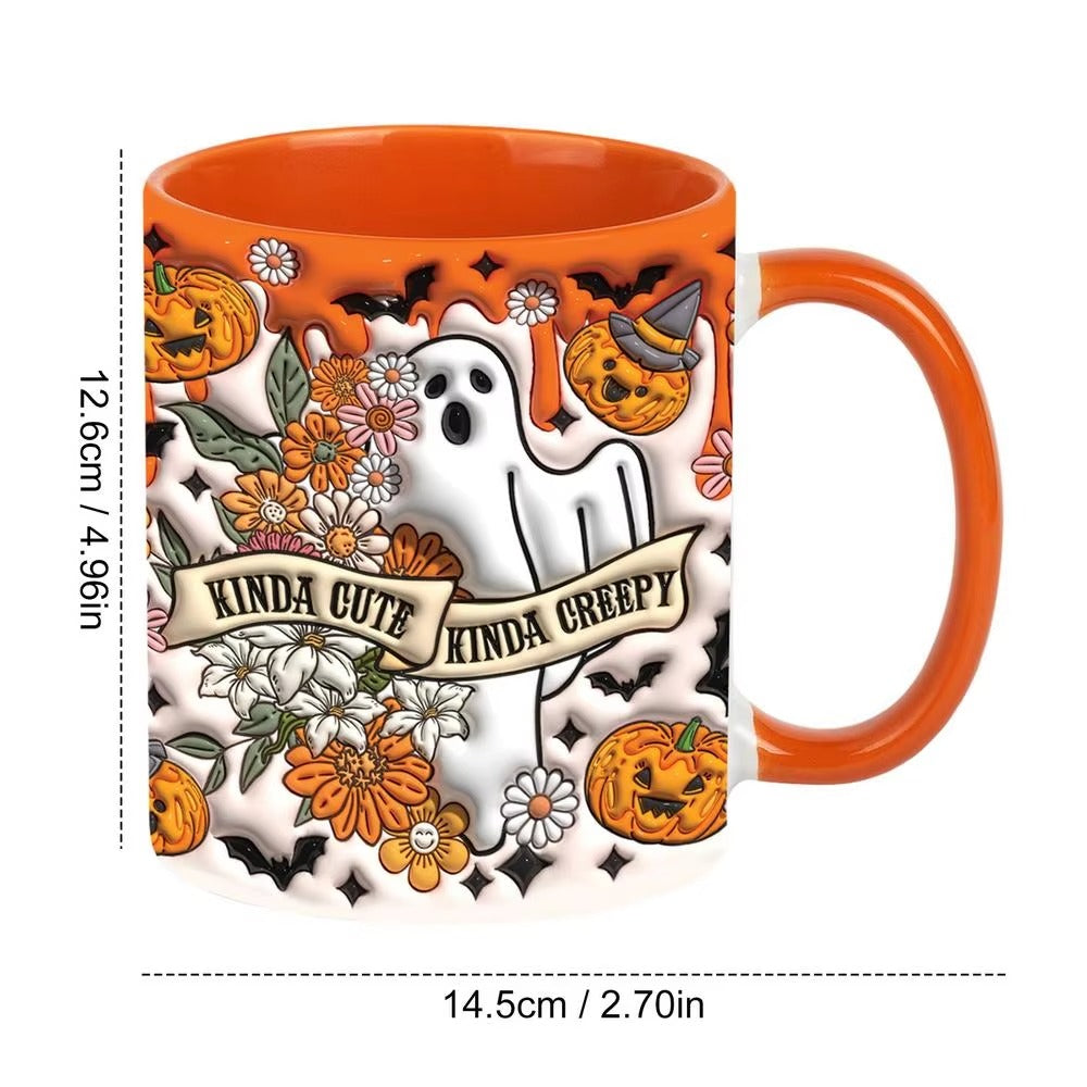 🎃 3D Halloween Ceramic Mug – Pumpkin, Ghost & Skull Designs