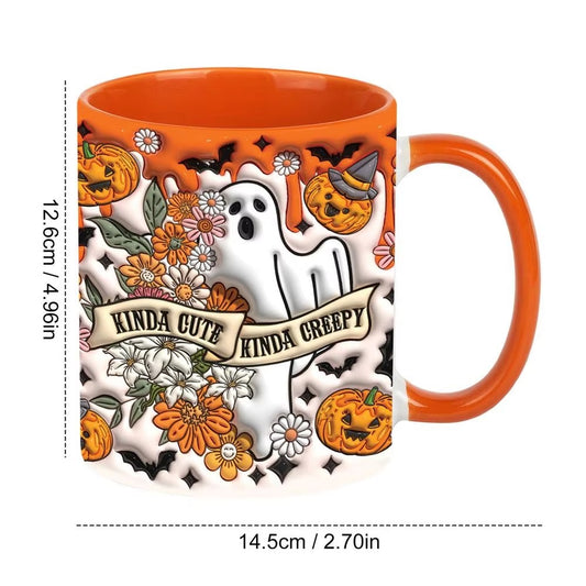 🎃 3D Halloween Ceramic Mug – Pumpkin, Ghost & Skull Designs