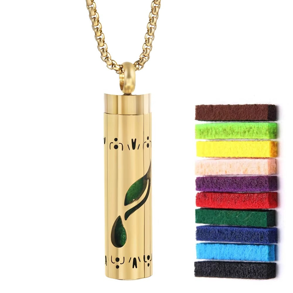Leshera™ Golden Long Strip Aromatherapy Necklace