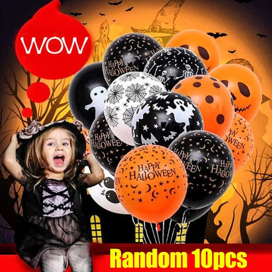 🎃 Halloween Latex Balloon Set – Ghosts, Pumpkins, Bats & More!