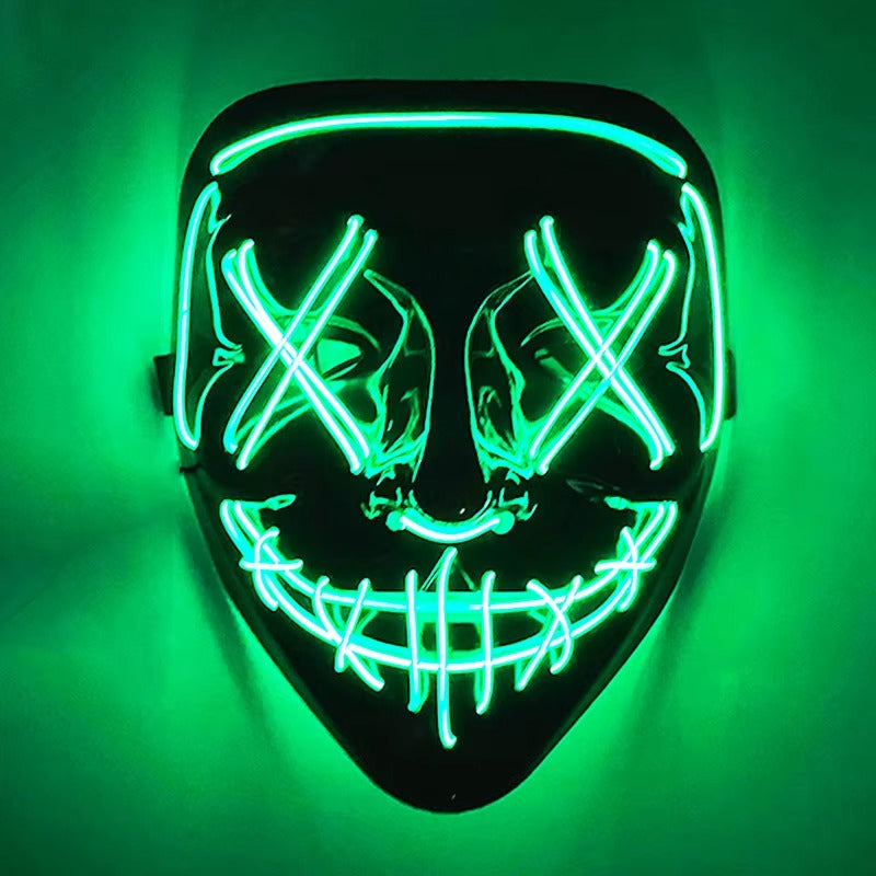 Wireless LED Purge Mask – Light-Up Halloween Cosplay Mask for Party & Festival