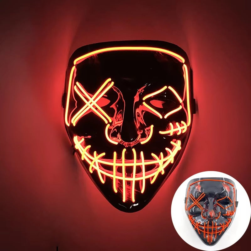 Wireless LED Purge Mask – Light-Up Halloween Cosplay Mask for Party & Festival