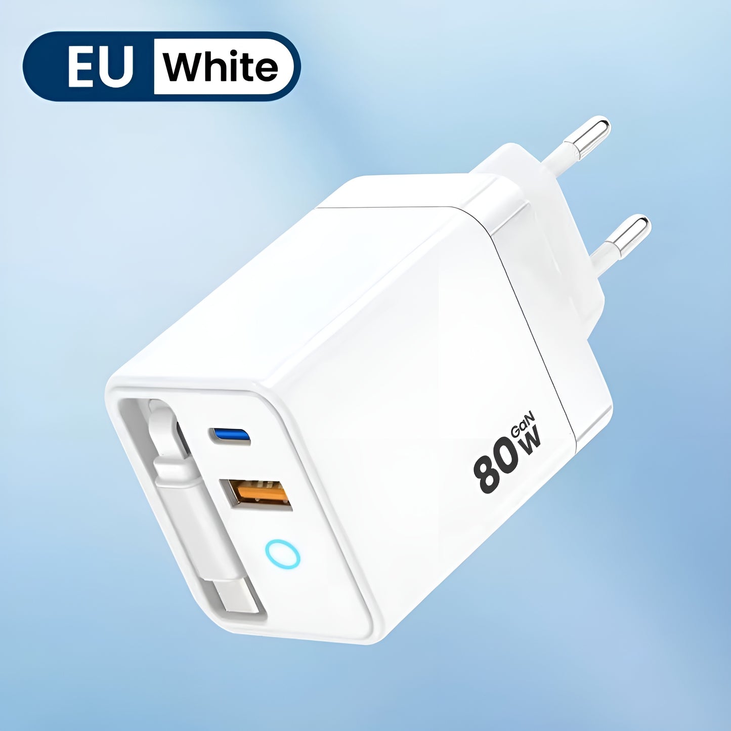 80W Super Fast Charging USB-C Cable with Telescopic Design & LED Light