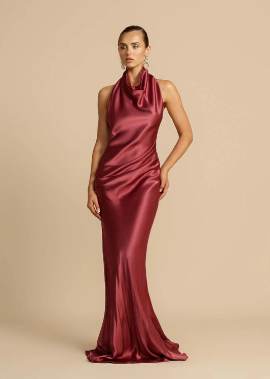 Summer Satin Midi Slip Dress – Effortlessly Elegant Evening Look