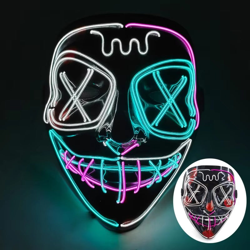 Wireless LED Purge Mask – Light-Up Halloween Cosplay Mask for Party & Festival