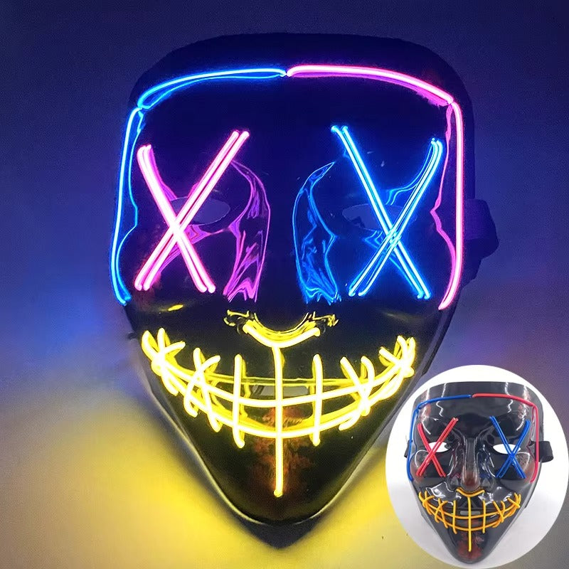 Wireless LED Purge Mask – Light-Up Halloween Cosplay Mask for Party & Festival