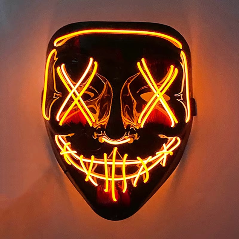 Wireless LED Purge Mask – Light-Up Halloween Cosplay Mask for Party & Festival