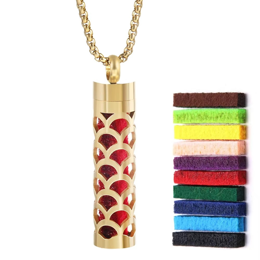 Leshera™ Golden Long Strip Aromatherapy Necklace