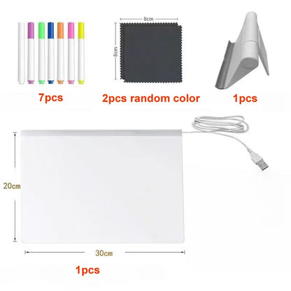 🖍️ Light-Up Acrylic Message Board – Glowing DIY Drawing & Writing Pad for Kids & Gifts