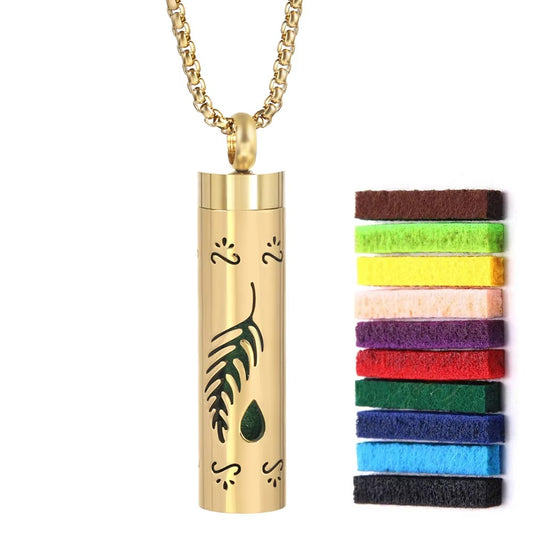 Leshera™ Golden Long Strip Aromatherapy Necklace