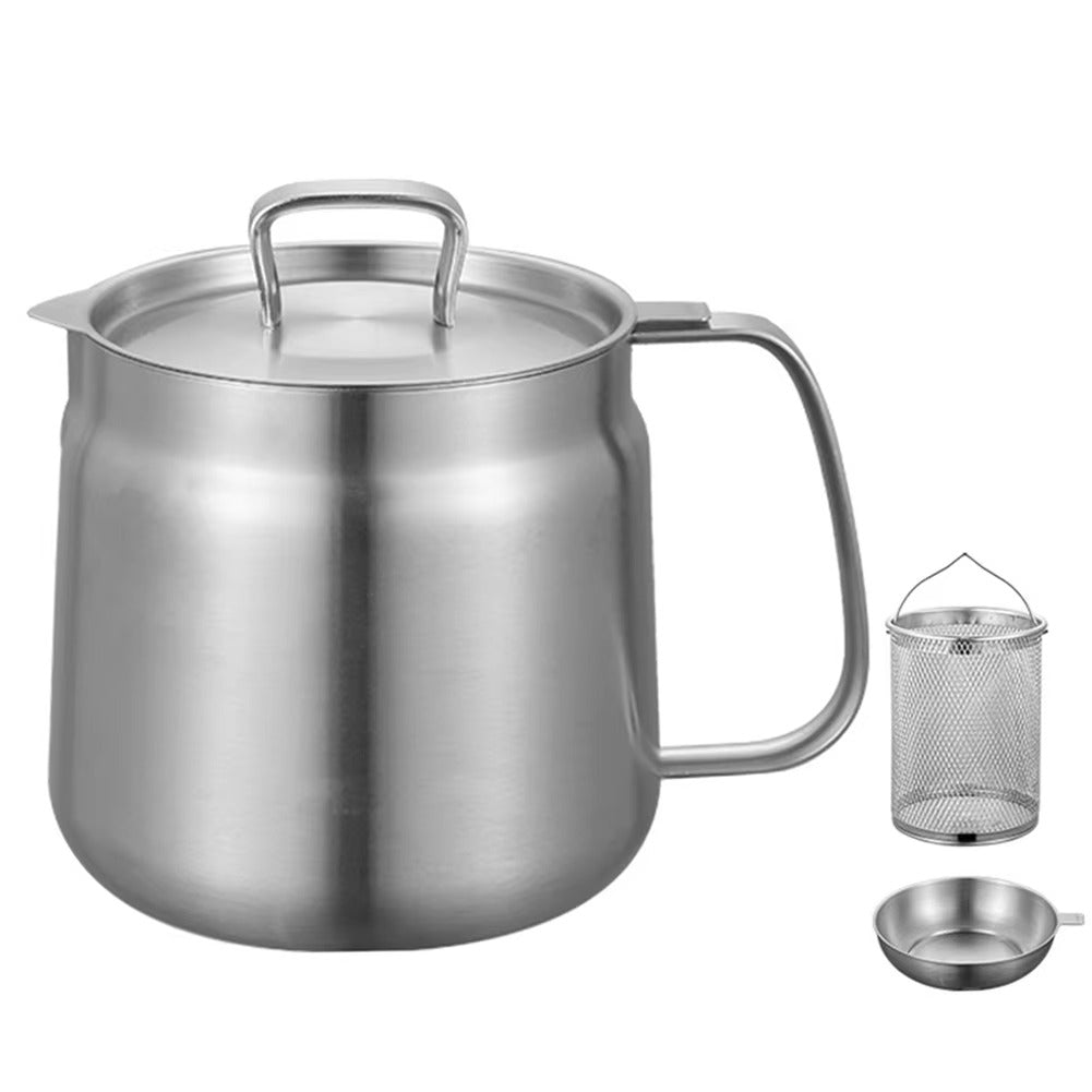 1.5/2L Stainless Steel Oil Filter Fryer – Multi-Functional & Leak-Proof