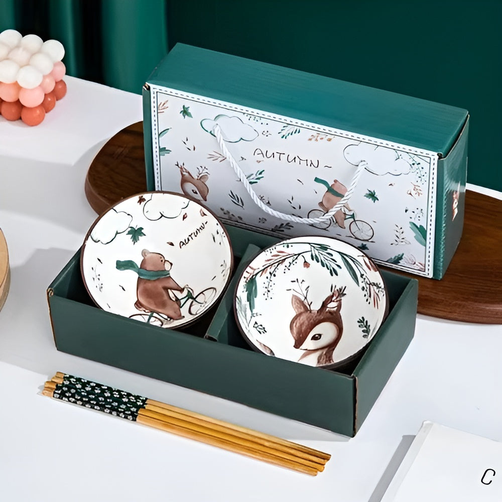 Japanese Hand-painted Ceramic Tableware Gift Set