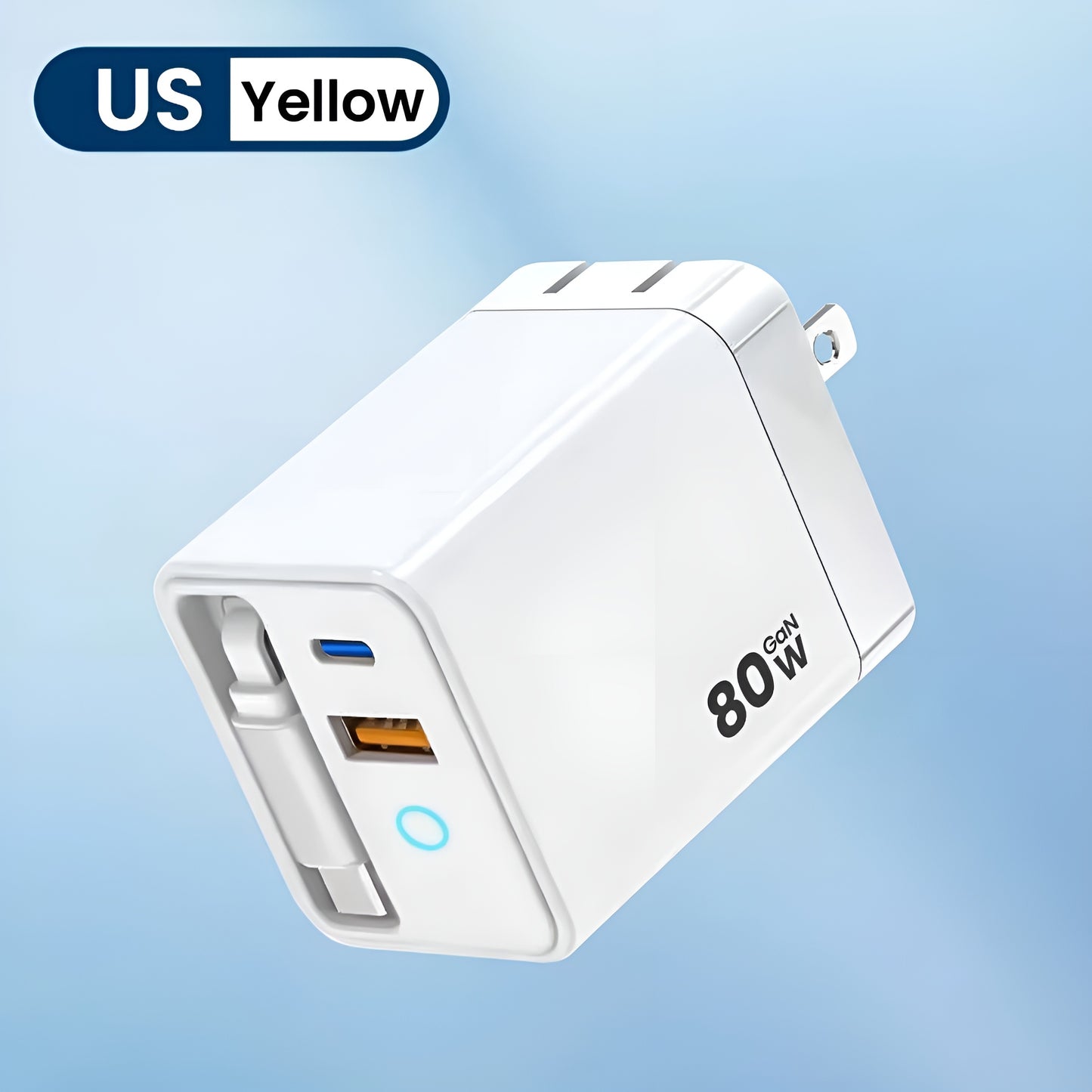 80W Super Fast Charging USB-C Cable with Telescopic Design & LED Light